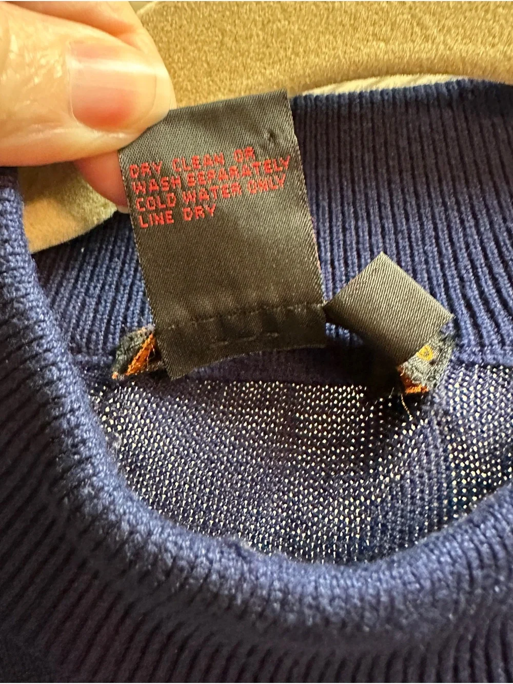 Tulliano Navy Blue Silk Cotton Mock Neck Sweater Men’s Medium